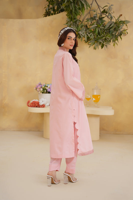 PASTEL GRACE – Tea Pink Premium Cotton 2-Piece