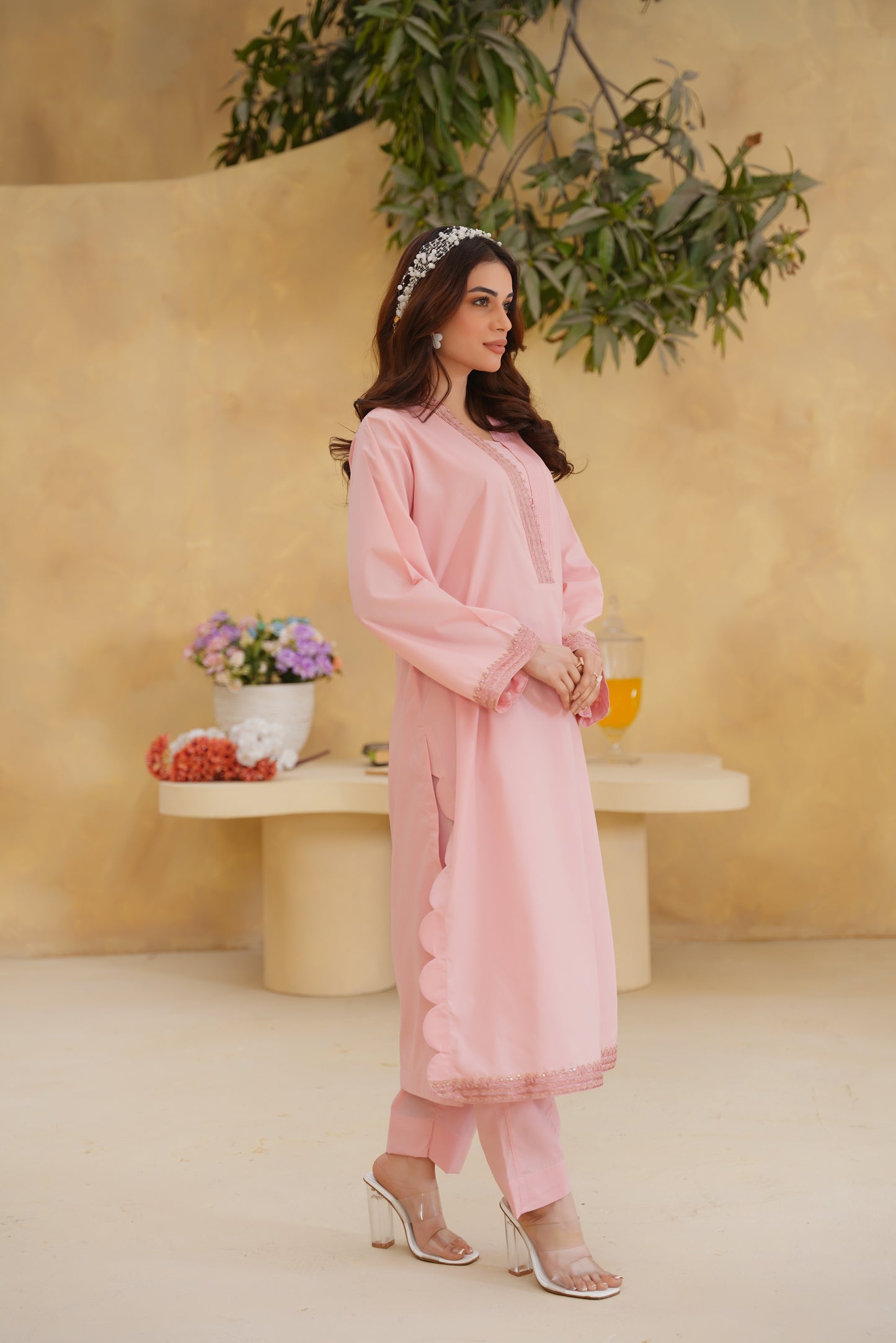 PASTEL GRACE – Tea Pink Premium Cotton 2-Piece