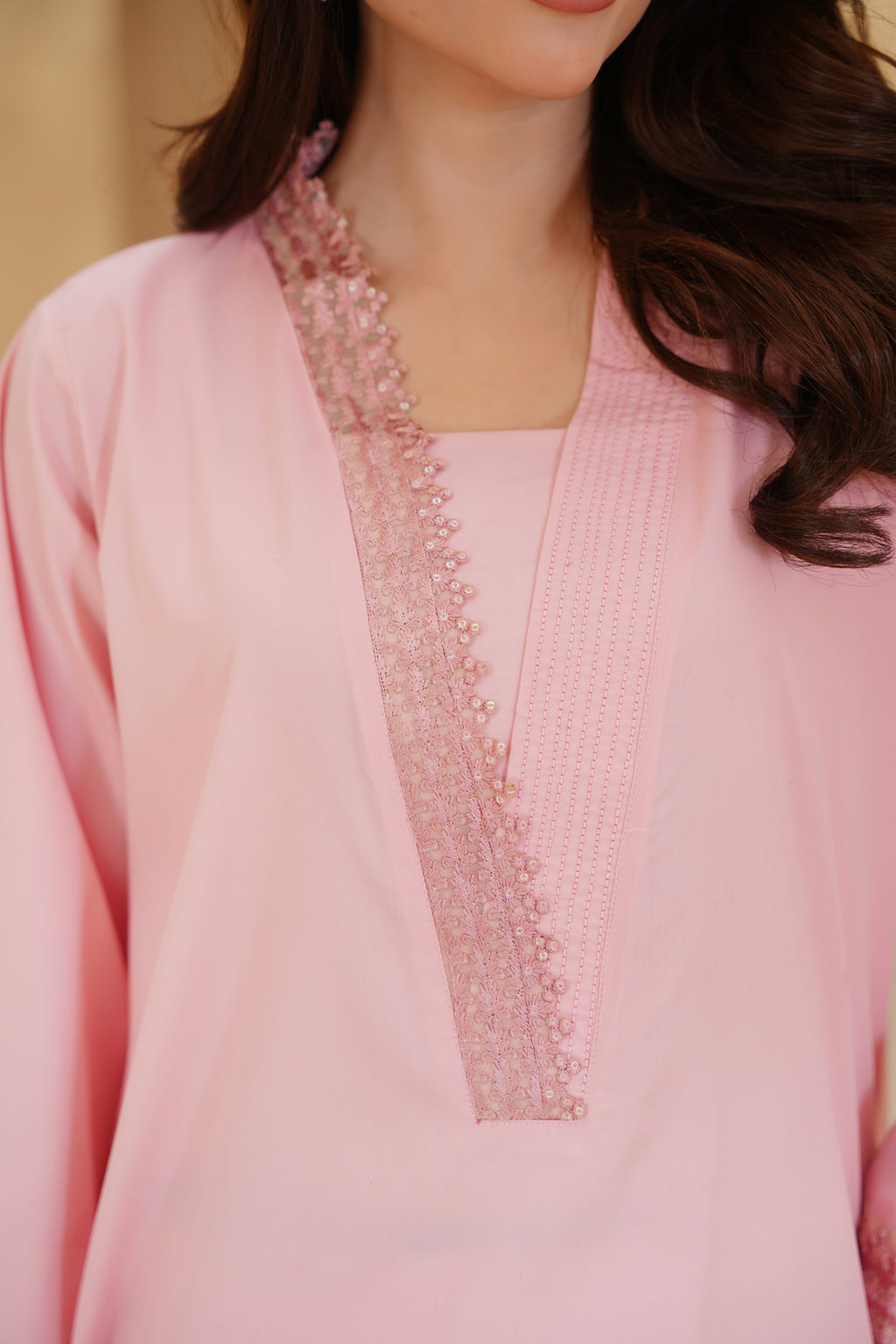 PASTEL GRACE – Tea Pink Premium Cotton 2-Piece