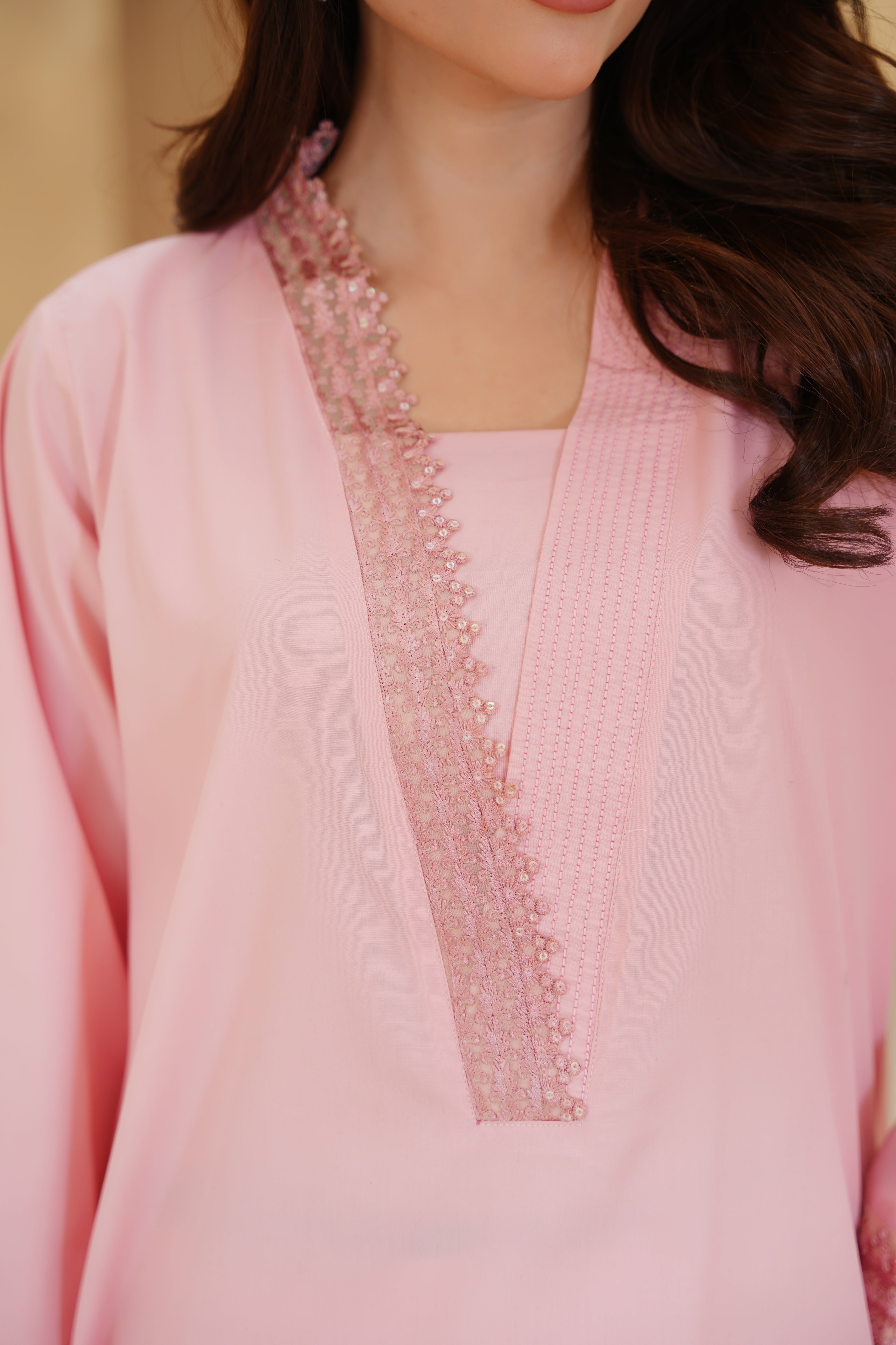 PASTEL GRACE – Tea Pink Premium Cotton 2-Piece