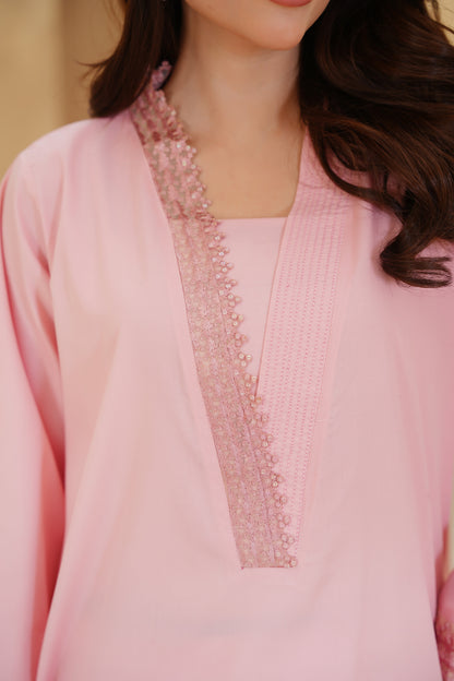 PASTEL GRACE – Tea Pink Premium Cotton 2-Piece