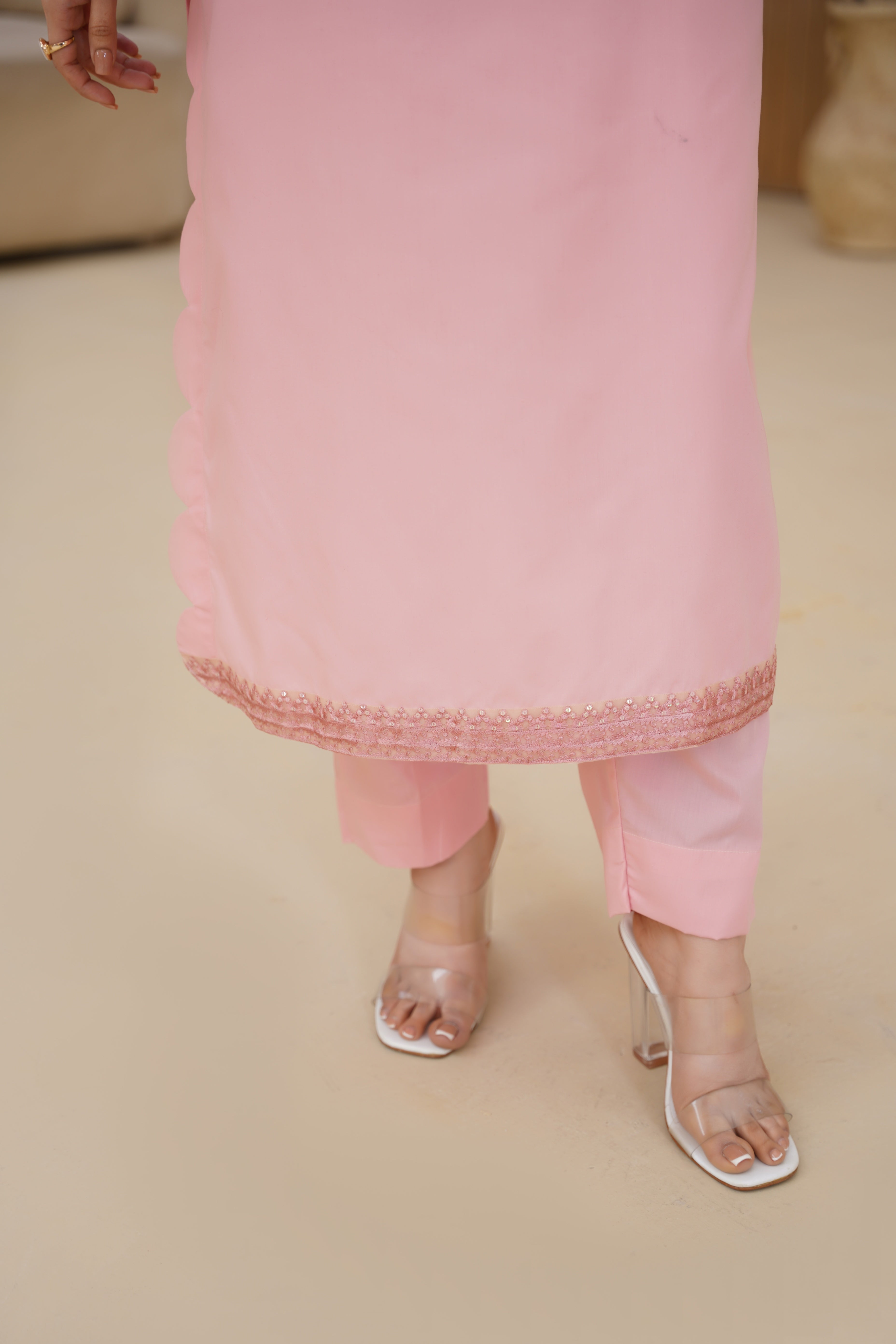 PASTEL GRACE – Tea Pink Premium Cotton 2-Piece
