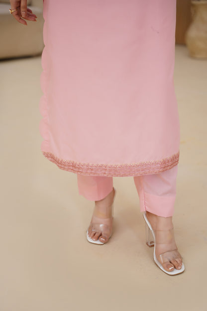 PASTEL GRACE – Tea Pink Premium Cotton 2-Piece