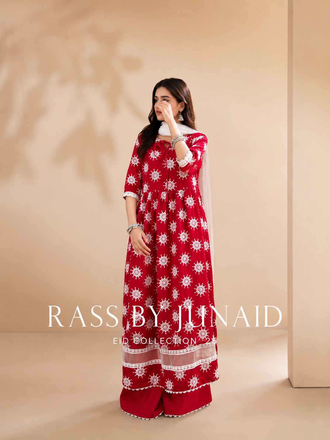 Zehra | Festive frock Set with sharara | 3-Piece