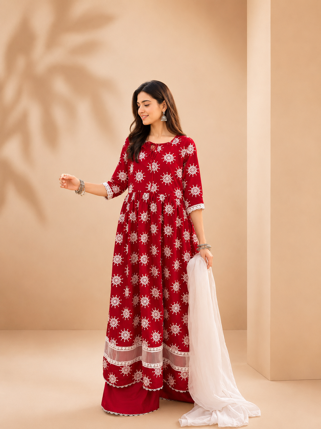 Zehra | Festive frock Set with sharara | 3-Piece
