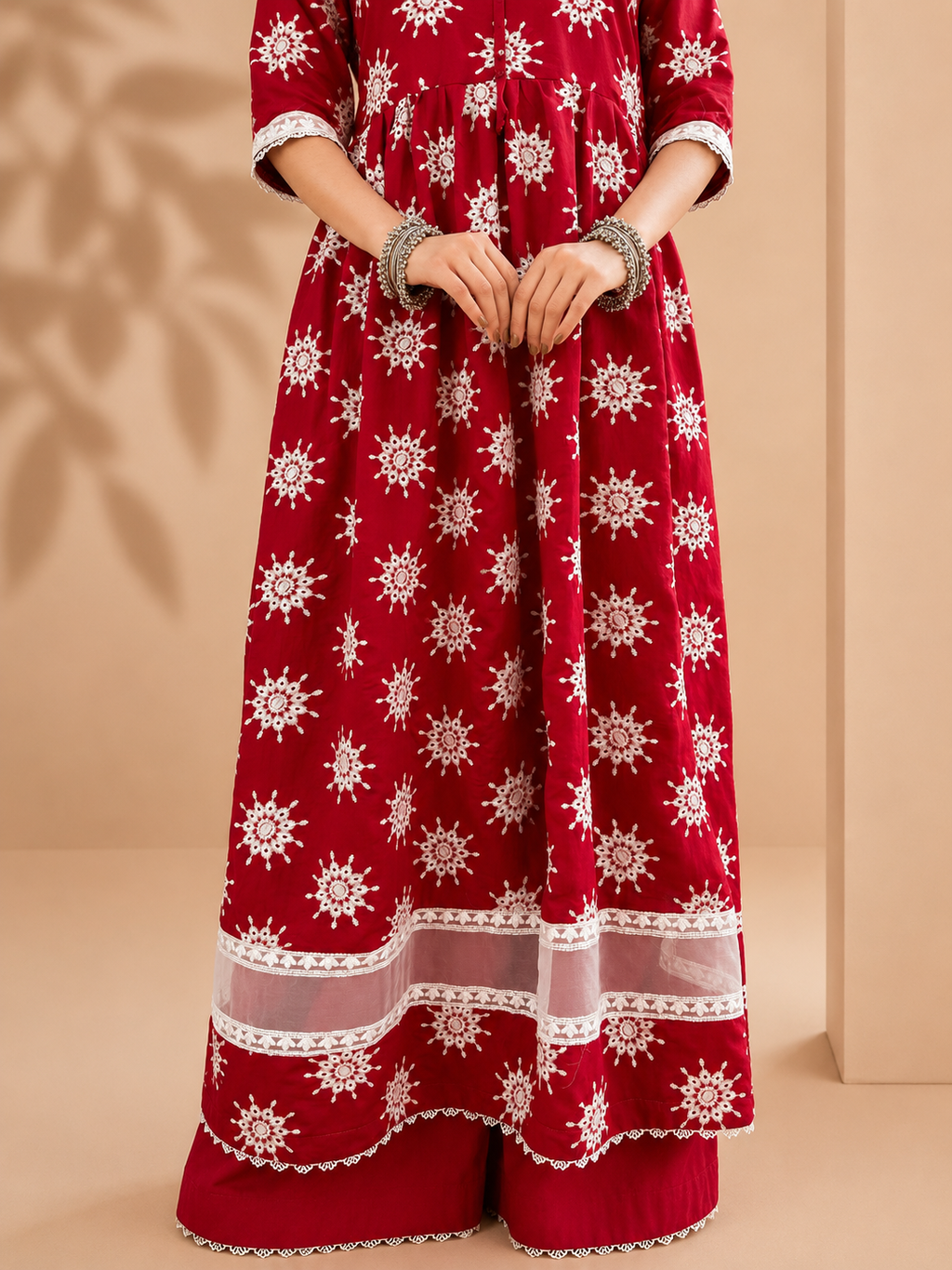 Zehra | Festive frock Set with sharara | 3-Piece