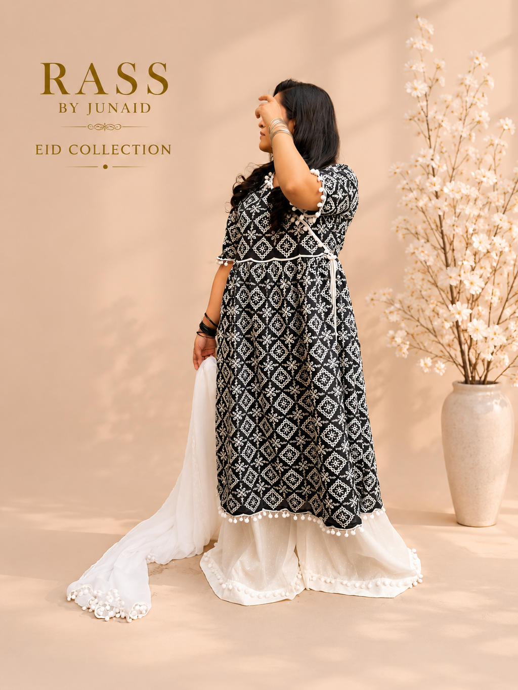Siyah Grace | Angrakha frock set | 3- Piece