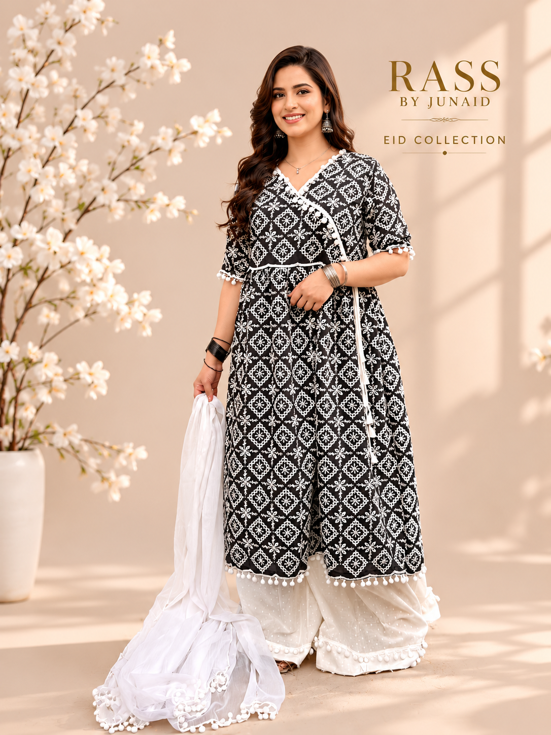 Siyah Grace | Angrakha frock set | 3- Piece