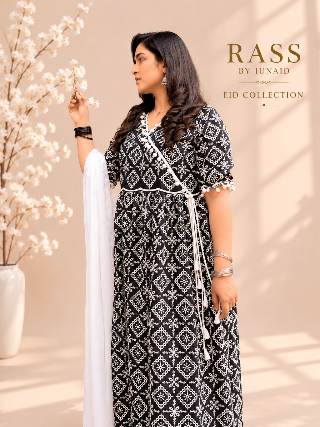 Siyah Grace | Angrakha frock set | 3- Piece