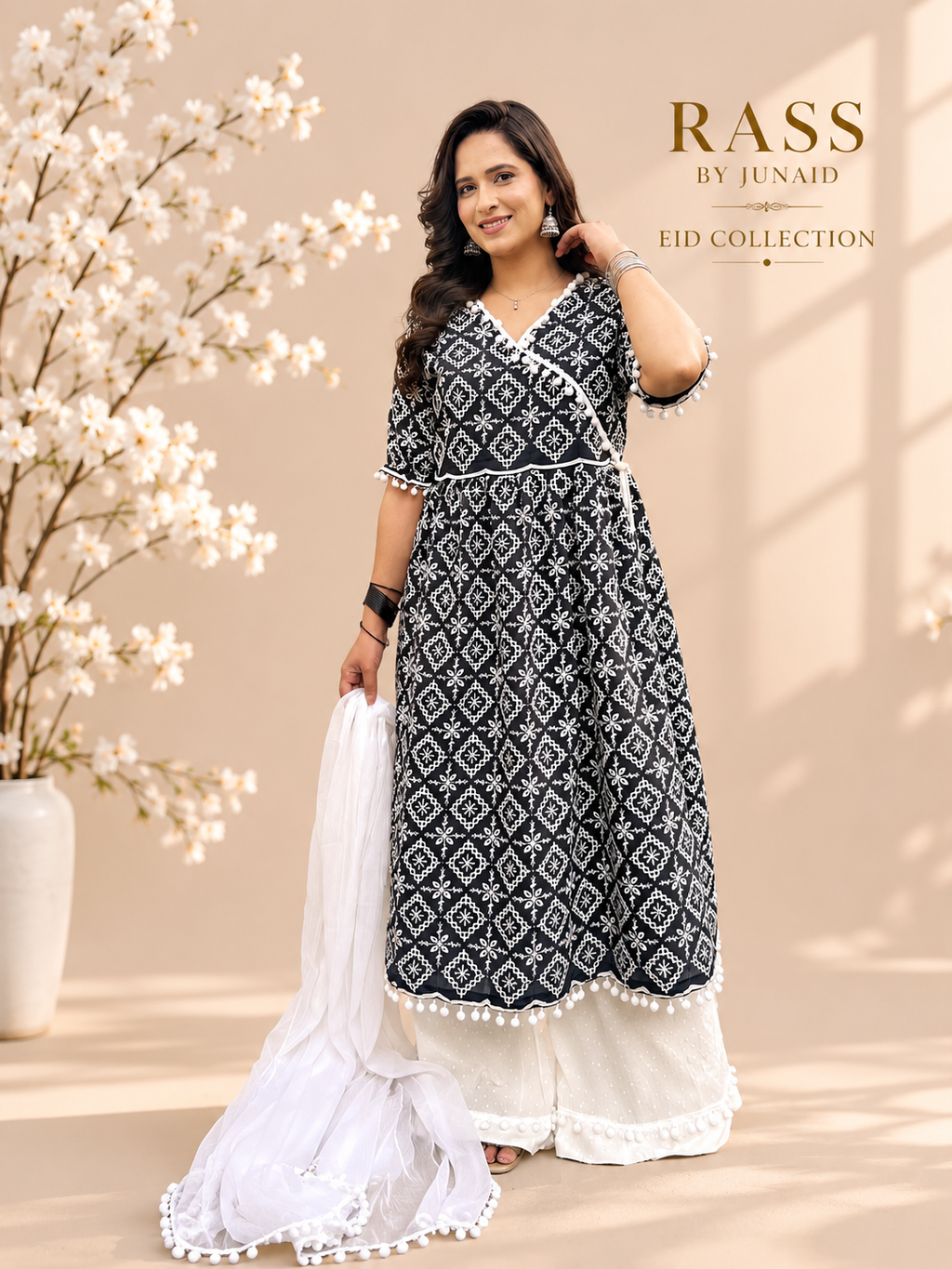 Siyah Grace | Angrakha frock set | 3- Piece
