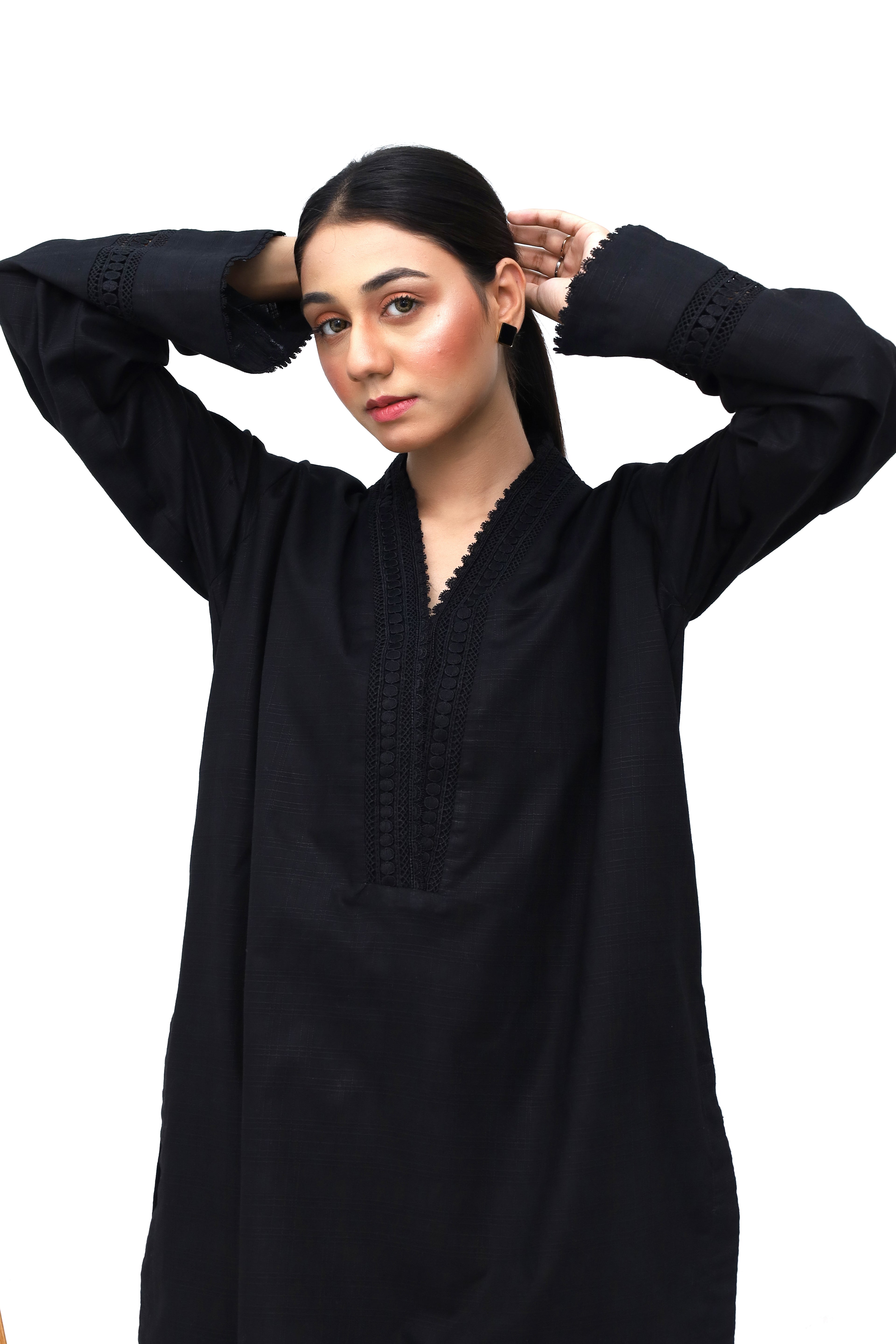 Women Black 2-Piece Winter Cotton | Top and Bottom