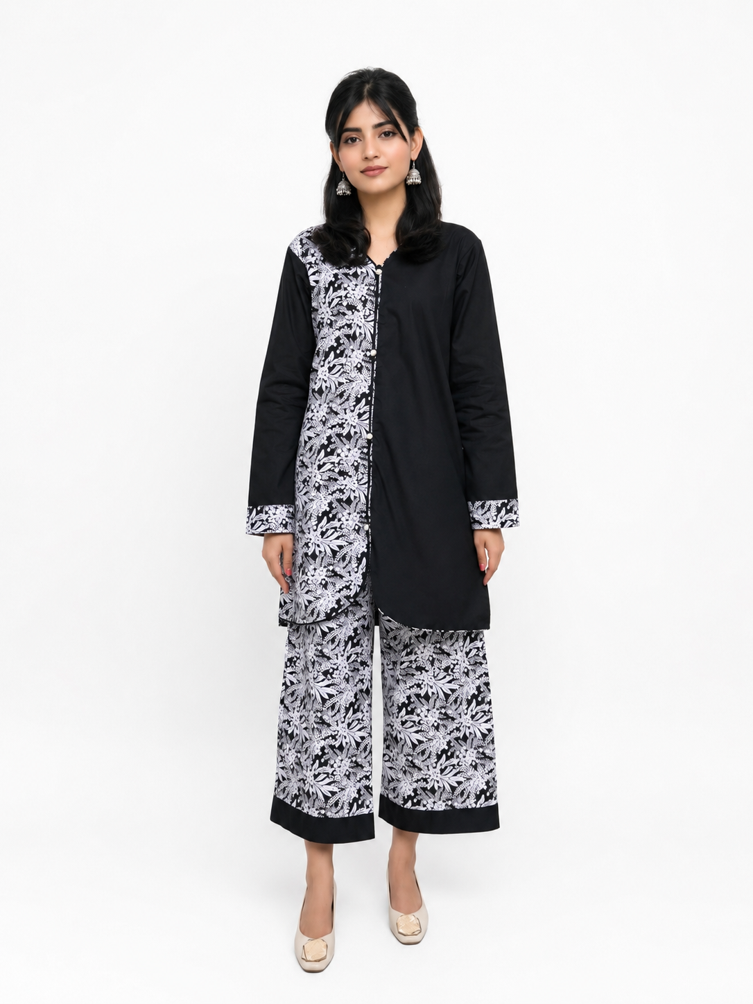 Noir Blossom | 2 piece Floral Co-Ord Set