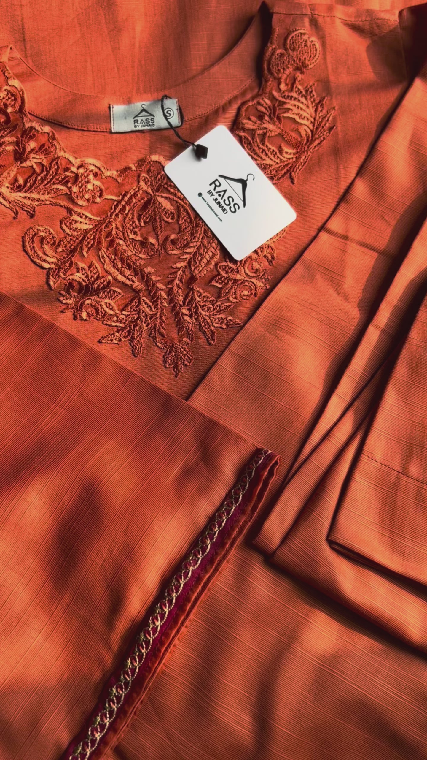 Rusty Wood Embroidered 2-Piece Suit for Women | Top and Bottom